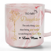 Mom Makes The World Brighter - Family Personalized Custom Marble Mug - Mother's Day, Gift For Mom, Daughter
