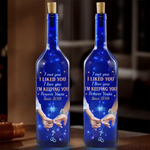 Forever Yours, Since The Day We Met - Couple Personalized Custom Blue Bottle Lamp - Gift For Husband Wife, Anniversary