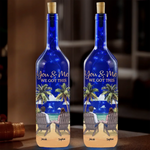 Side By Side, Through Every Storm - Couple Personalized Custom Blue Bottle Lamp - Gift For Couple