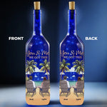 Side By Side, Through Every Storm - Couple Personalized Custom Blue Bottle Lamp - Gift For Couple