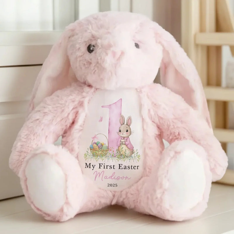 Bunny Trails Lead To Happiness - Family Personalized Custom Easter Bunny Plush - Easter Gift For Baby Kids, Newborn Baby
