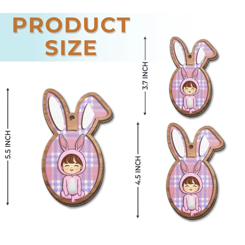 Somebunny Loves You - Family Personalized Custom Ornament - Wood Custom Shaped - Easter Gift For Family Members