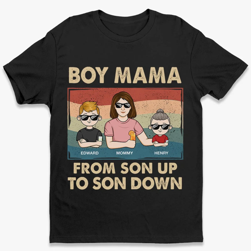 From Son Up To Son Down - Family Personalized Custom Unisex T-shirt, Premium T-shirt, Hoodie - Mother's Day Gift For Mom, Sons