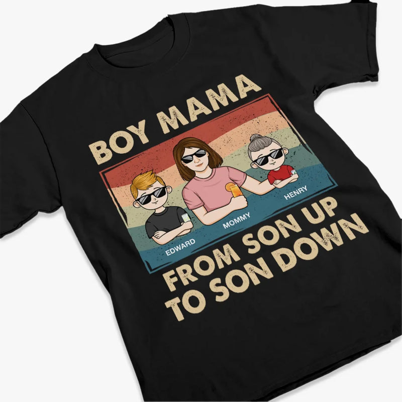 From Son Up To Son Down - Family Personalized Custom Unisex T-shirt, Premium T-shirt, Hoodie - Mother's Day Gift For Mom, Sons