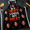 Custom Photo Meat And Greet - Couple Personalized Custom Apron - Gift For Husband Wife, Anniversary