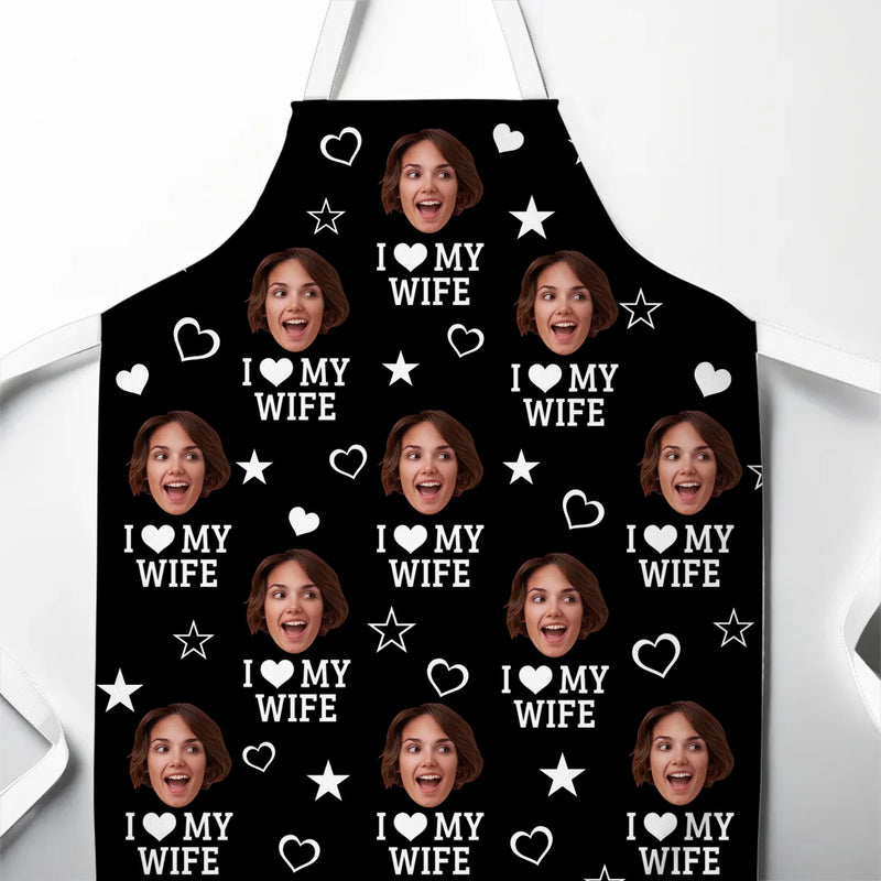 Custom Photo Love Makes Us One - Couple Personalized Custom Apron - Gift For Husband Wife, Anniversary