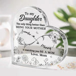 The Joy Of Motherhood Comes Full Circle - Family Personalized Custom Heart Shaped Acrylic Plaque - Mother's Day, Gift For Mom, Daughter