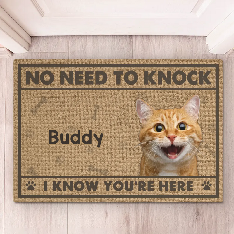 Custom Photo Guarded By Paws And Love - Dog & Cat Personalized Custom Home Decor Decorative Mat - House Warming Gift For Dog Lovers, Cat Lovers