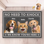 Custom Photo Guarded By Paws And Love - Dog & Cat Personalized Custom Home Decor Decorative Mat - House Warming Gift For Dog Lovers, Cat Lovers