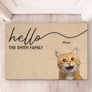 Tapis décoratif personnalisé avec photo « On te sent arriver » pour chien et chat – Cadeau de pendaison de crémaillère pour les propriétaires et les amoureux des animaux