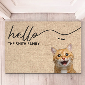 Tapis décoratif personnalisé avec photo « On te sent arriver » pour chien et chat – Cadeau de pendaison de crémaillère pour les propriétaires et les amoureux des animaux
