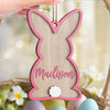 Hoppy Easter, Full Of Love - Family Personalized Custom Ornament - Wood Custom Shaped - Easter Gift For Family Members