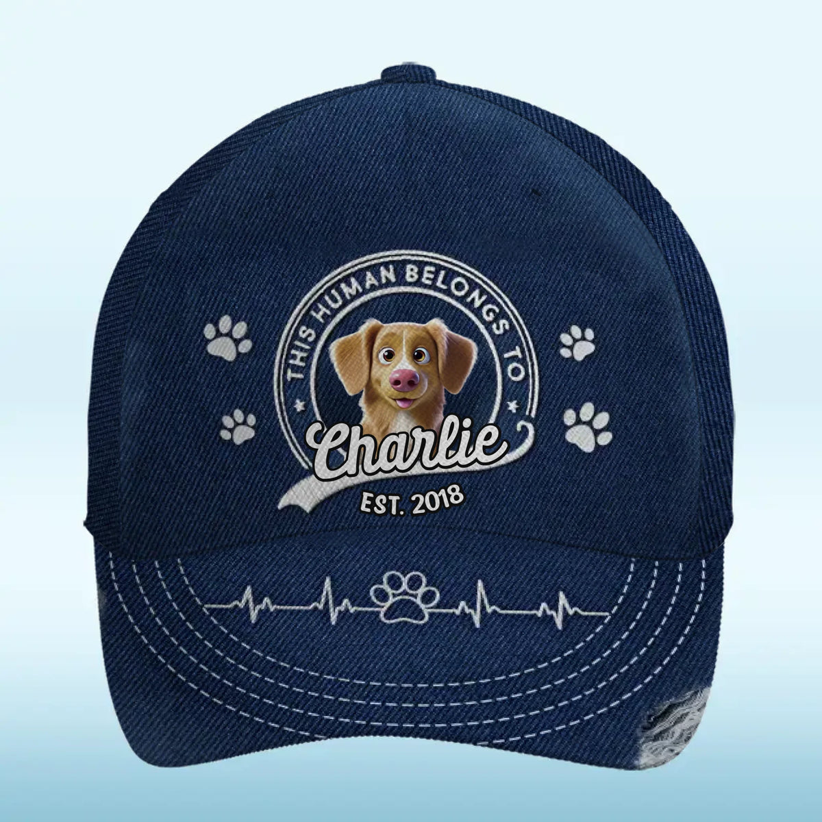 This Human Belongs To Me - Dog Personalized Custom Hat, All Over Print Classic Cap - Gift For Pet Owners, Pet Lovers