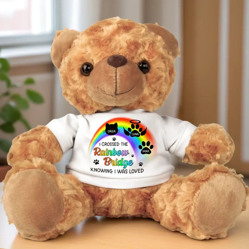 Love Lives On In Every Hug - Memorial Personalized Custom Teddy Bear Plush - Sympathy Gift For Pet Owners, Pet Lovers