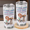 A Girl And Her Dog, A Perfect Pair - Dog Personalized Custom 3D Inflated Effect Printed Tumbler - Gift For Pet Owners, Pet Lovers