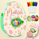 Crack Open The Fun - Family Personalized Custom Easter Egg Decorating Kit, Egg Spinner Machine With Markers - Easter Gift For Family
