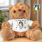 Custom Photo In Heaven, You Run Free - Memorial Personalized Custom Teddy Bear Plush - Sympathy Gift For Dog Lovers, Pet Owners