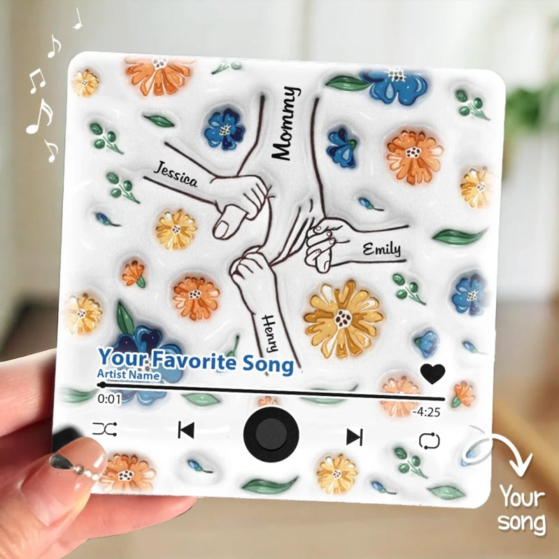 Holding Hands Is A Reminder That We Are All Connected - Family Personalized Custom 3D Inflated Effect Printed Music Fridge Magnet That Can Play Songs - Mother's Day Gift For Mom, Grandma