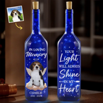 Custom Photo Gone But Never Forgotten - Memorial Personalized Custom Blue Bottle Lamp - Sympathy Gift For Dog Lovers, Pet Parents