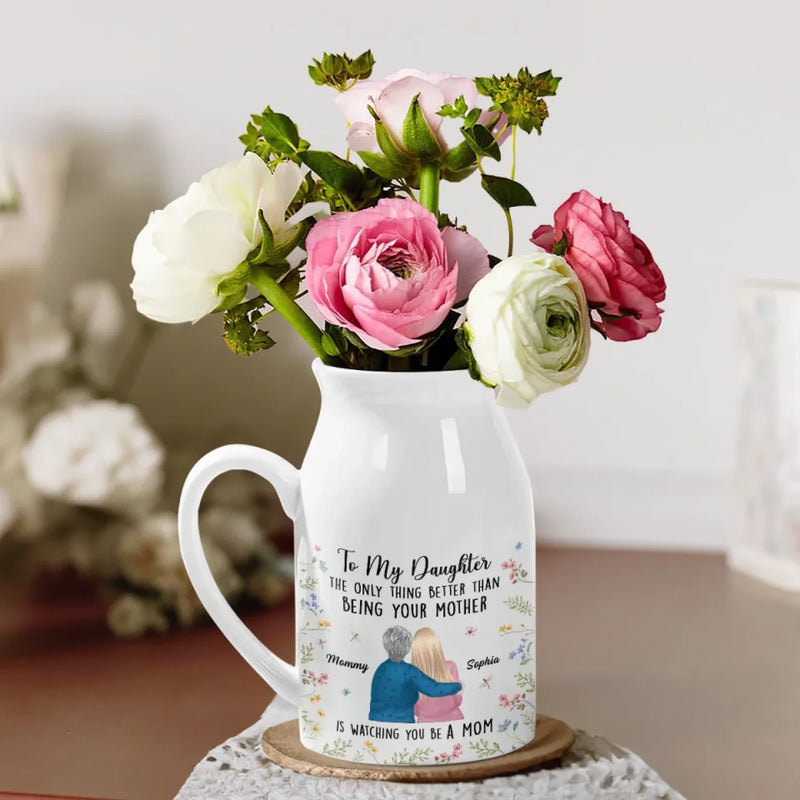 A Beautiful Bond That Lasts Forever - Family Personalized Custom Home Decor Flower Vase - Mother's Day, House Warming Gift For Mom, Daughter, New Moms