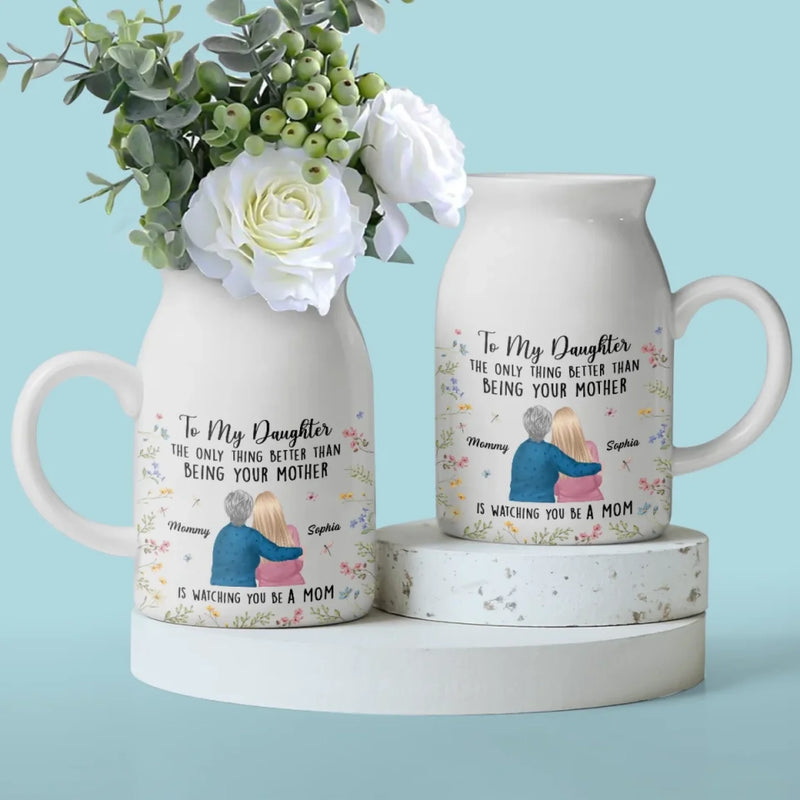 A Beautiful Bond That Lasts Forever - Family Personalized Custom Home Decor Flower Vase - Mother's Day, House Warming Gift For Mom, Daughter, New Moms