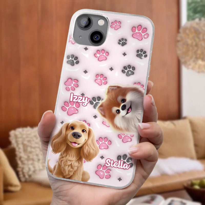 Loyal Paws, Endless Love - Dog Personalized Custom 3D Inflated Effect Printed Clear Phone Case - Gift For Pet Owners, Pet Lovers