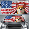Pattes patriotiques, fierté américaine – Pare-soleil personnalisé pour pare-brise de voiture, protection de vitre de voiture – Cadeau pour propriétaires et amoureux des animaux