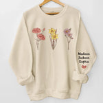 Family Is The Most Beautiful Garden Of All - Family Personalized Custom Unisex Sweatshirt, Hoodie With Design On Sleeve - Mother's Day, Gift For Mom, Grandma