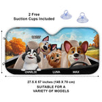 Paws On Board, Fun Ahead - Dog & Cat Personalized Custom Auto Windshield Sunshade, Car Window Protector - Gift For Dog Lovers, Cat Lovers