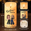 True Friends Till the End - Bestie Personalized Custom LED Candle - Gift For Best Friends, BFF, Sisters
