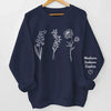 Blooming Bonds - Sweat-shirt unisexe personnalisé avec motif sur la manche - Cadeau pour maman et grand-mère