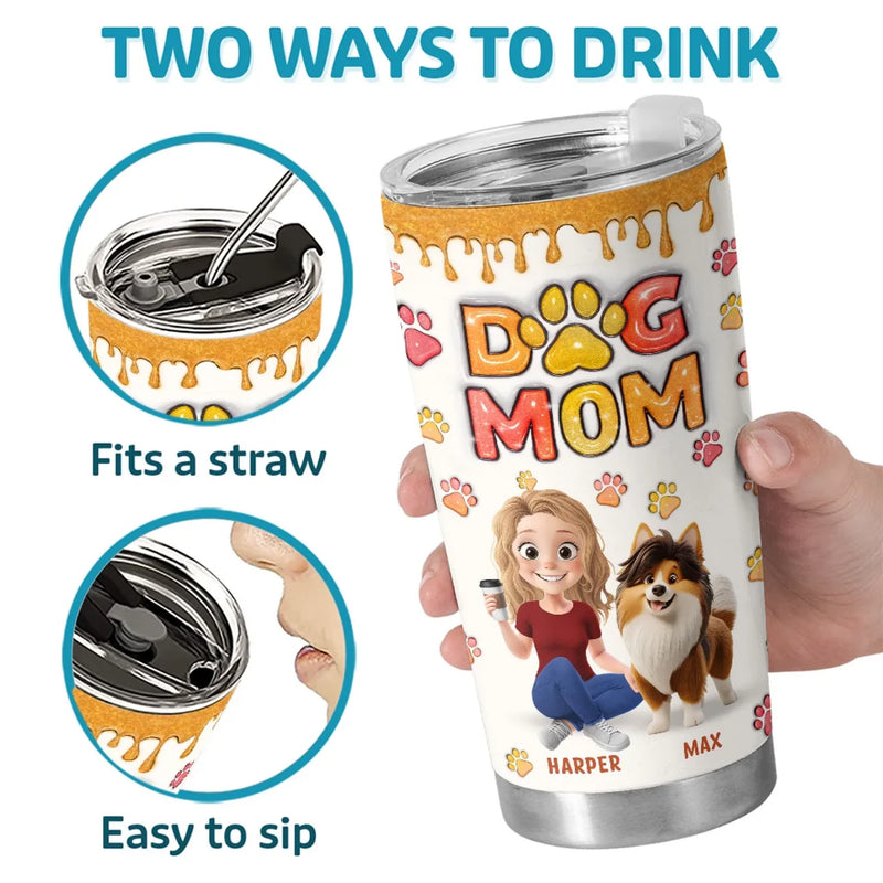 Fur Babies, Forever - Dog Personalized Custom 3D Inflated Effect Printed Tumbler - Gift For Mom, Dog Lovers
