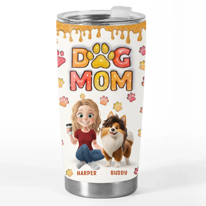 Fur Babies, Forever - Dog Personalized Custom 3D Inflated Effect Printed Tumbler - Gift For Mom, Dog Lovers