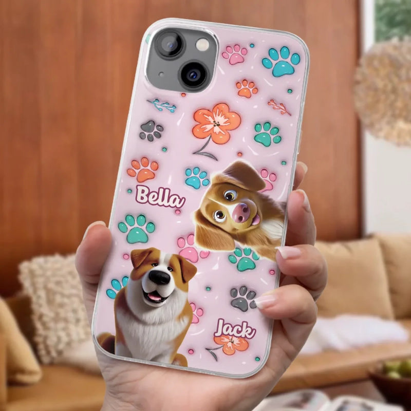 Loyal Hearts Have Four Paws- Dog Personalized Custom 3D Inflated Effect Printed Clear Phone Case - Gift For Pet Owners, Pet Lover