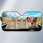 Paws On Board, Fun Ahead - Dog & Cat Personalized Custom Auto Windshield Sunshade, Car Window Protector - Gift For Dog Lovers, Cat Lovers