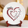 Grandma’s Heart, Our Forever Home - Family Personalized Custom Ceramic Plate - Mother's Day, Gift For Mom, Grandma