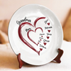 Grandma’s Heart, Our Forever Home - Family Personalized Custom Ceramic Plate - Mother's Day, Gift For Mom, Grandma