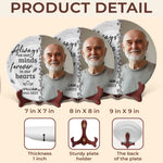 Custom Photo Their Memory Lives On In Us - Memorial Personalized Custom Ceramic Plate - Sympathy Gift For Family Members