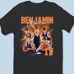 Custom Photo Play Hard, Stay Humble - Personalized Custom Unisex T-shirt, Premium T-shirt, Hoodie - Gift For Basketball Players, Basketball Fans
