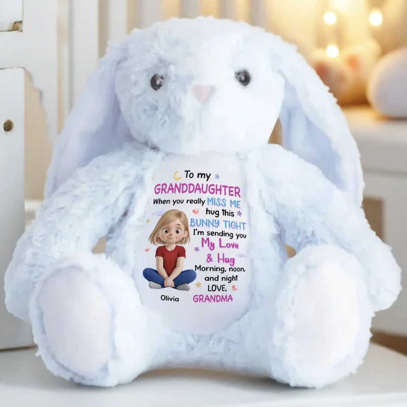 A Bunny Hug From Grandma’s Heart - Family Personalized Custom Easter Bunny Plush - Gift For Family Members
