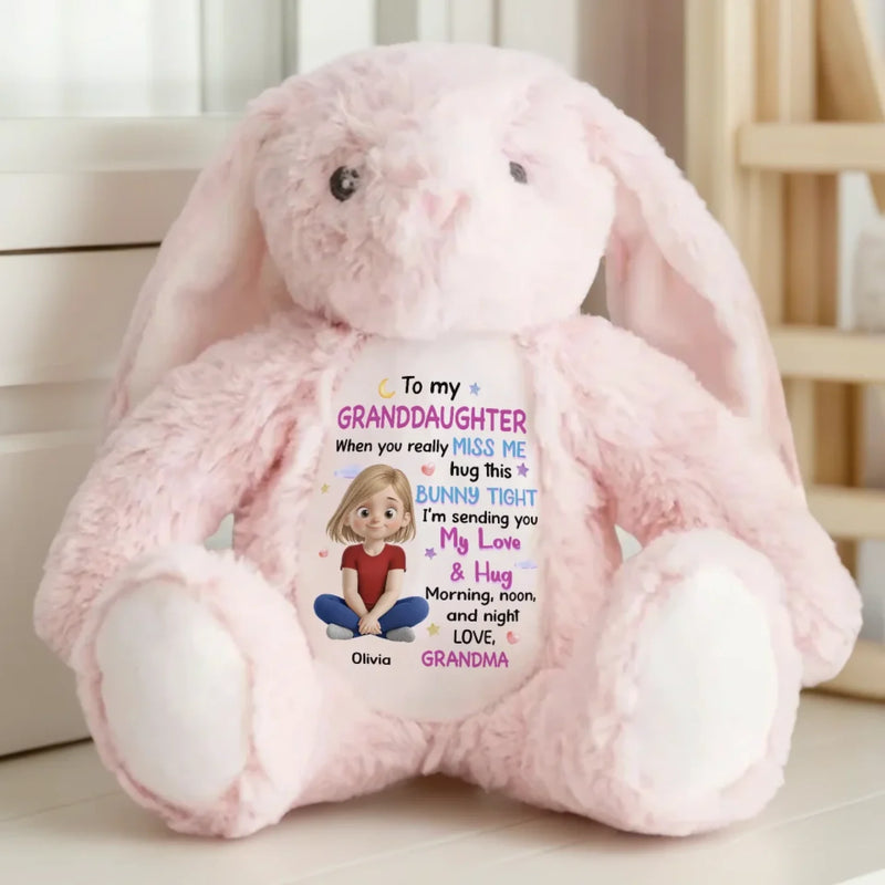 A Bunny Hug From Grandma’s Heart - Family Personalized Custom Easter Bunny Plush - Gift For Family Members