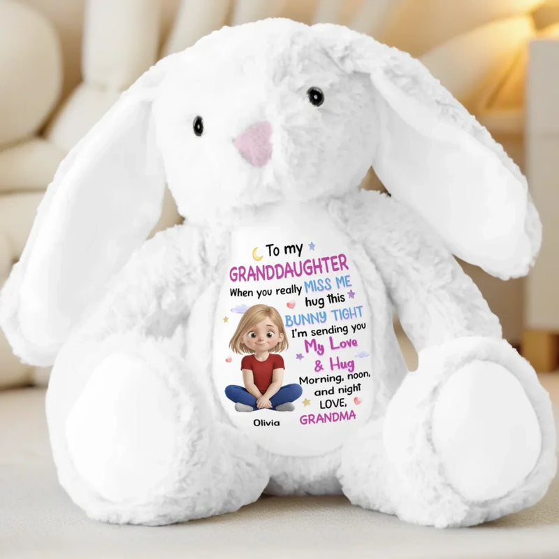 A Bunny Hug From Grandma’s Heart - Family Personalized Custom Easter Bunny Plush - Gift For Family Members