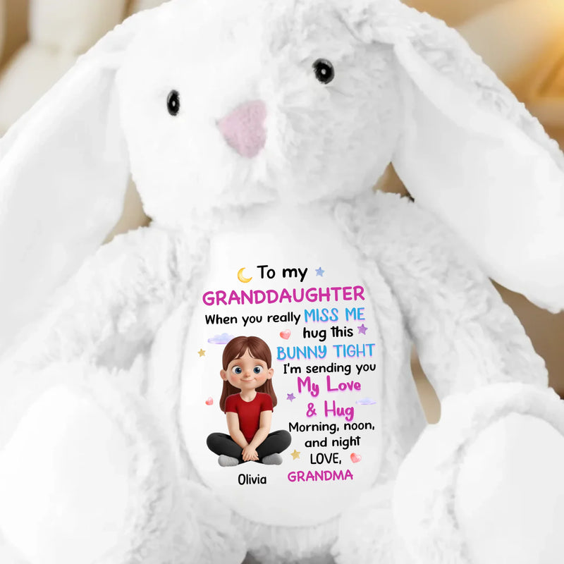 A Bunny Hug From Grandma’s Heart - Family Personalized Custom Easter Bunny Plush - Gift For Family Members