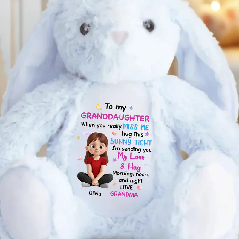 A Bunny Hug From Grandma’s Heart - Family Personalized Custom Easter Bunny Plush - Gift For Family Members