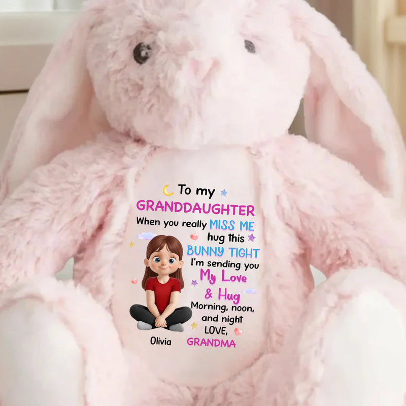 A Bunny Hug From Grandma’s Heart - Family Personalized Custom Easter Bunny Plush - Gift For Family Members