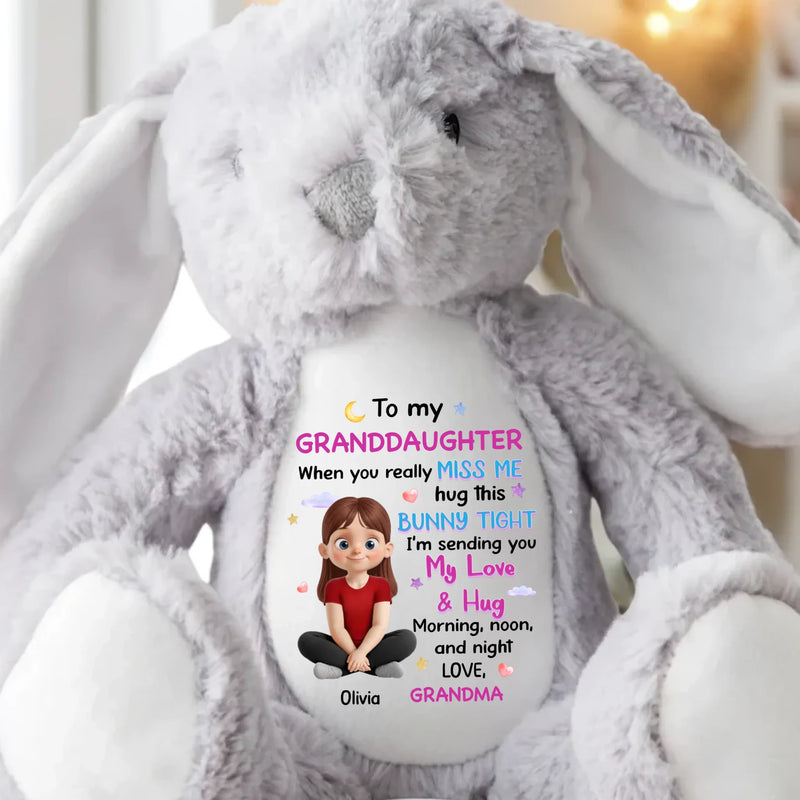 A Bunny Hug From Grandma’s Heart - Family Personalized Custom Easter Bunny Plush - Gift For Family Members
