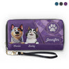 Ami à quatre pattes, amour éternel - Portefeuille long en cuir personnalisé pour chien et chat - Cadeau pour propriétaires et amoureux des animaux