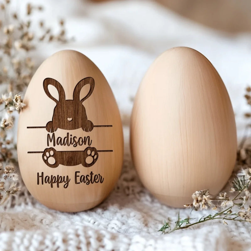 Hopping Into My First Easter - Family Personalized Custom Wooden Egg Shaker - Easter Gift For Baby Kids, Newborn Baby