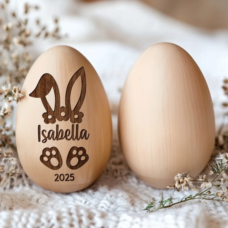 Cherishing My First Easter - Family Personalized Custom Wooden Egg Shaker - Easter Gift For Baby, Kids