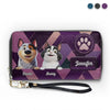 Mon cœur appartient à mon animal de compagnie - Portefeuille long en cuir personnalisé pour chien et chat - Cadeau pour propriétaires et amoureux des animaux
